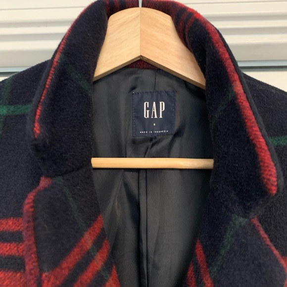 Gap red plaid lined driving coat - Picture 4 of 16